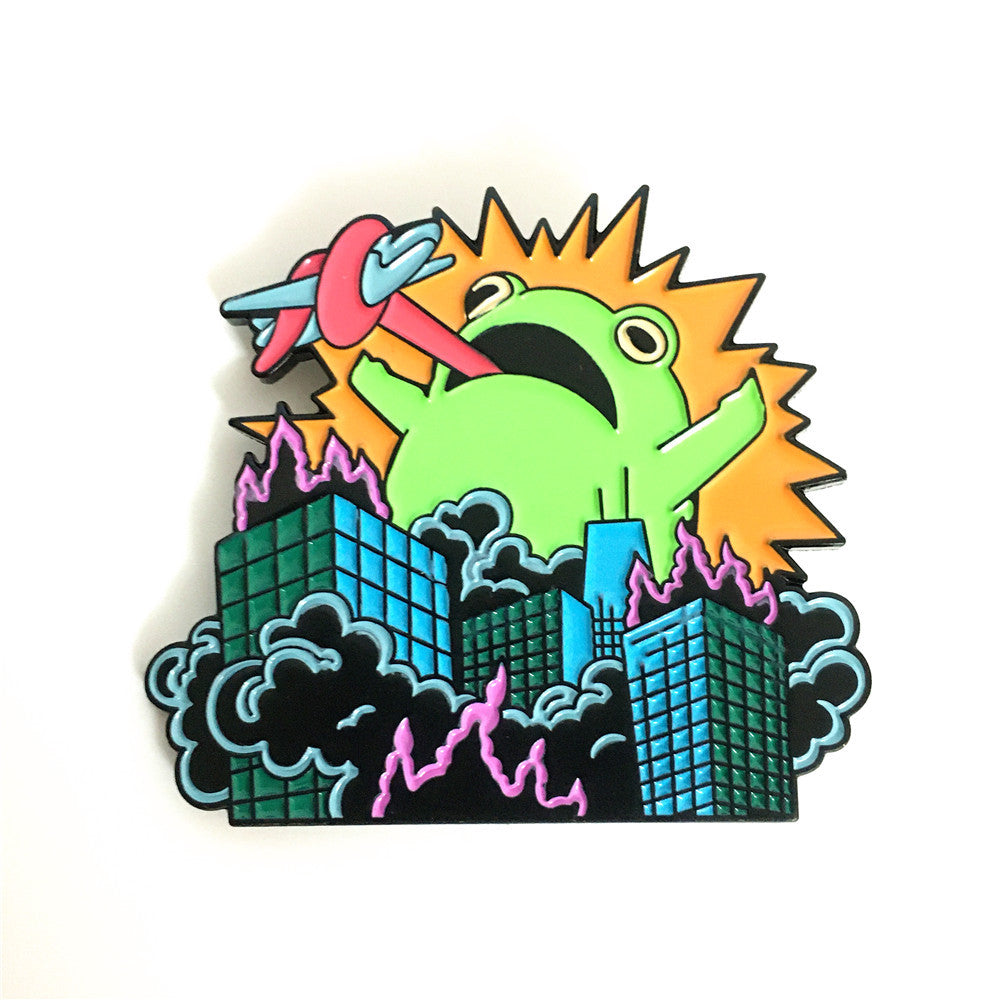 Giant Frog Eating Plane Explosion Badge