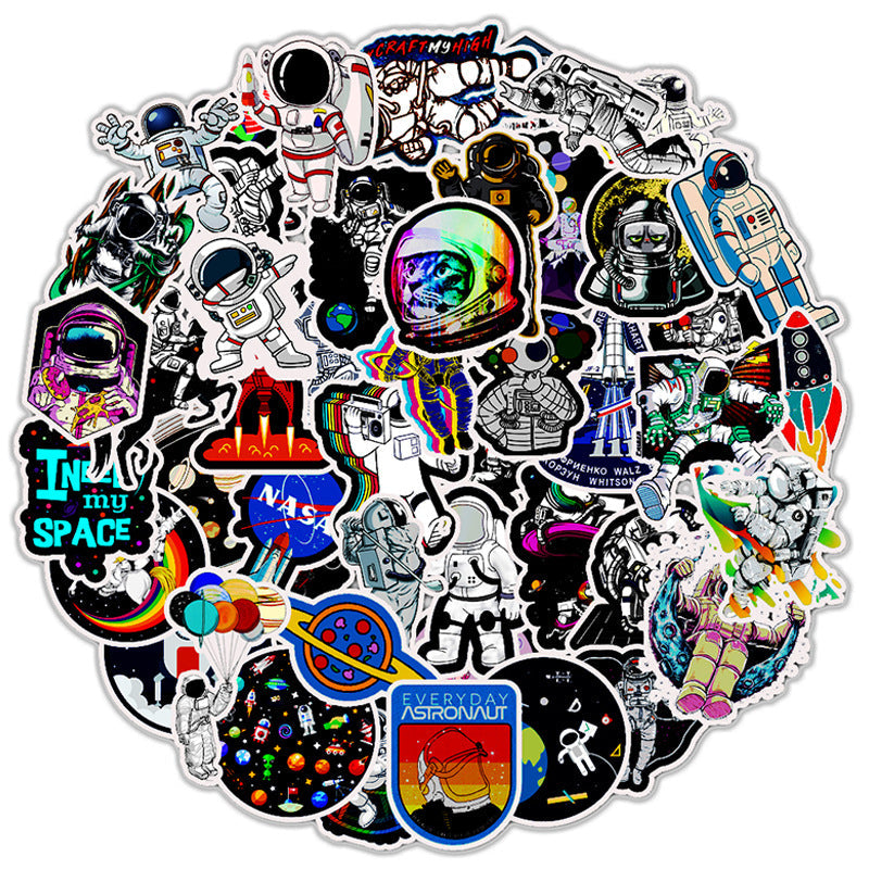 🌟 50 Galactic Adventure Stickers | Explore the Cosmos with Whimsical Astronauts!