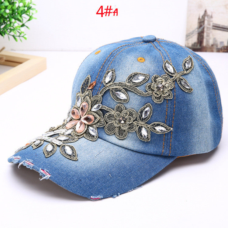 Adult Baseball Hat Female Spring And Autumn Washed Cowboy Holes