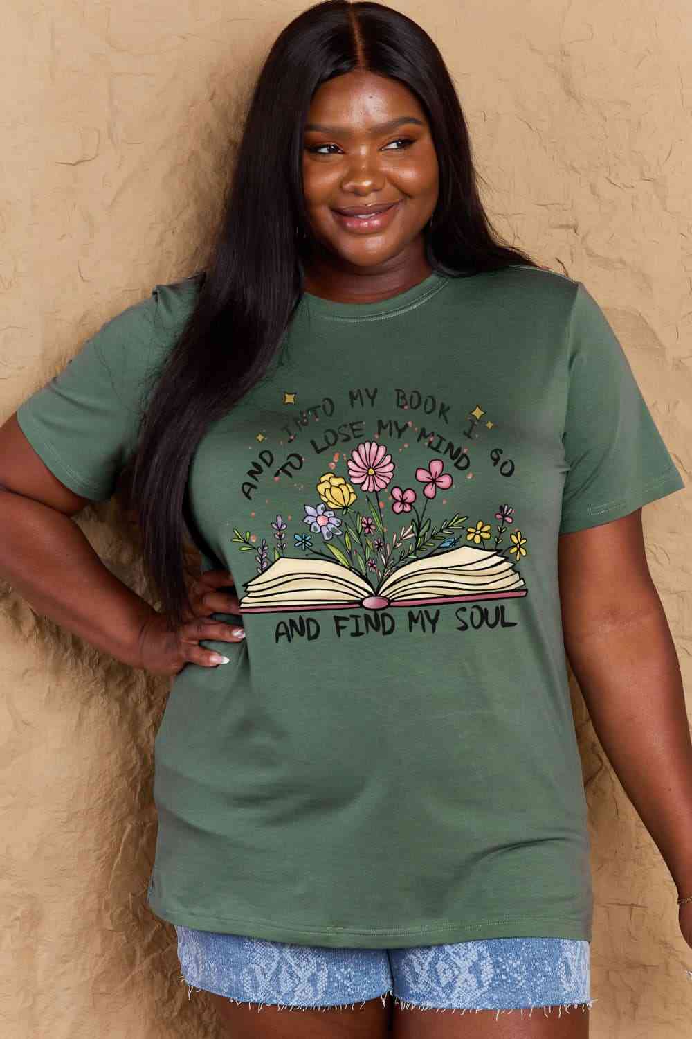 Book & Flower Tee – Lose Your Mind, Find Your Soul in Style!