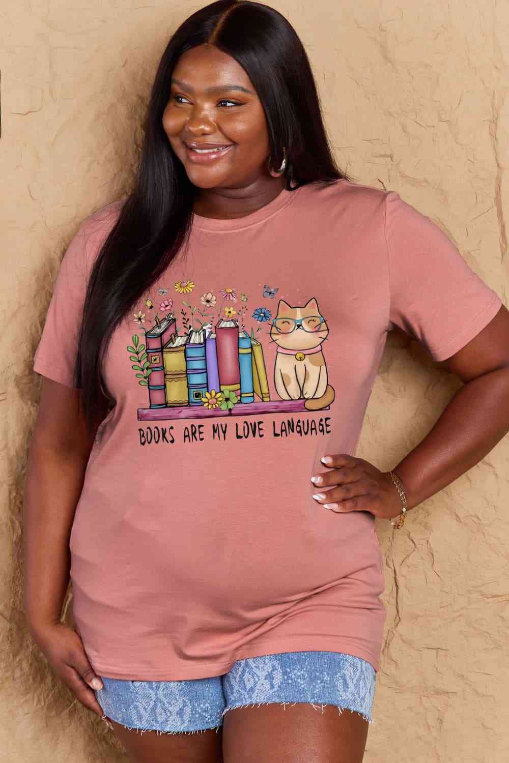 BOOKS ARE MY LOVE LANGUAGE Tee โ Where Reading Meets Kitty Cuddles! ๐ธ๐พ