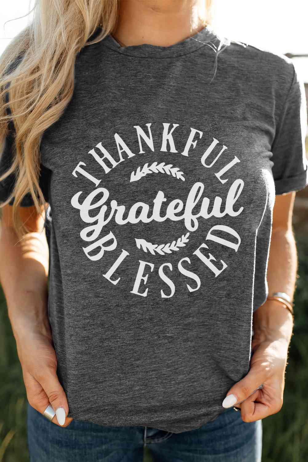 ✨ Gratitude in Every Stitch: THANKFUL GRATEFUL BLESSED TEE ✨