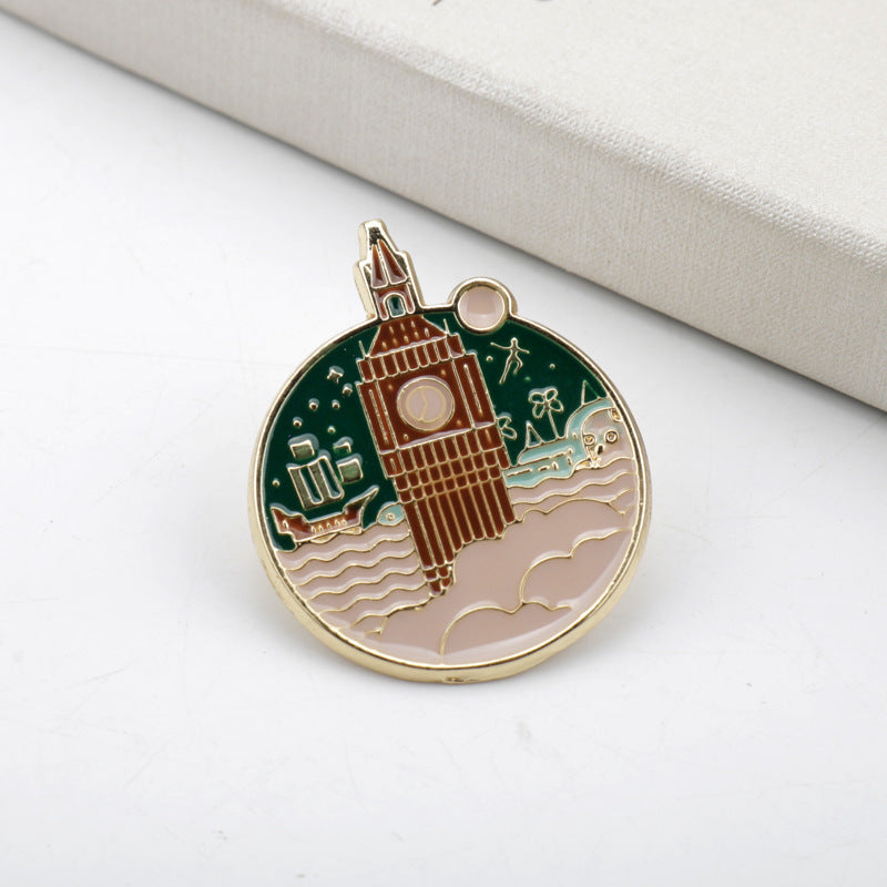 🕰️ Peter Pan Neverland Enamel Pin | Flying London Clock Tower Pirate Ship Inspired Brooch
