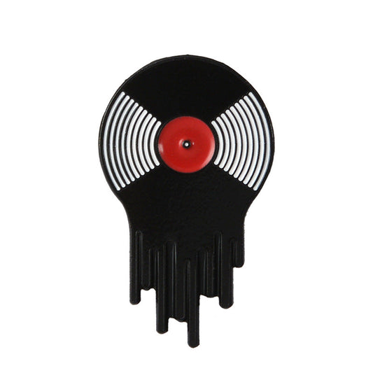 🔥 Melting Red Label Record Pin | Surreal Vinyl Pin