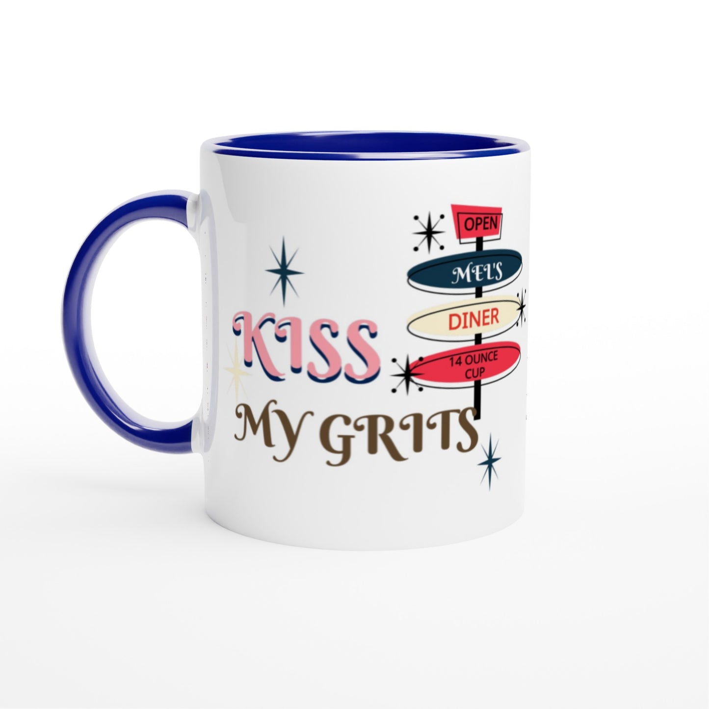 Kiss My Grits * Alice- Mel's Diner-白色 11 盎司陶瓷杯