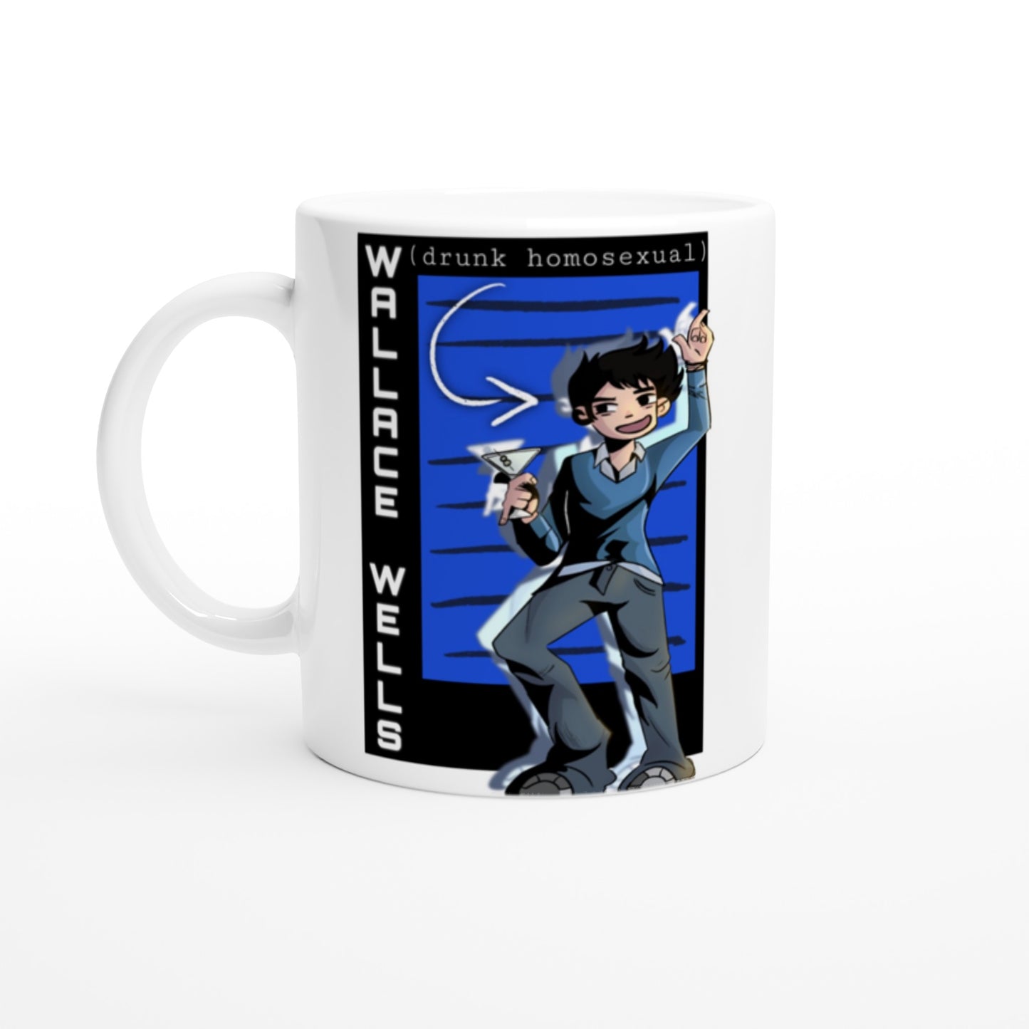 Wallace Wells-Scott Pilgrim-Premium Unisex Crewneck T-shirt - White 11oz Ceramic Mug | Print Material | Cloeys Creation | FOR THE LOVE OF TEE-SHIRTS