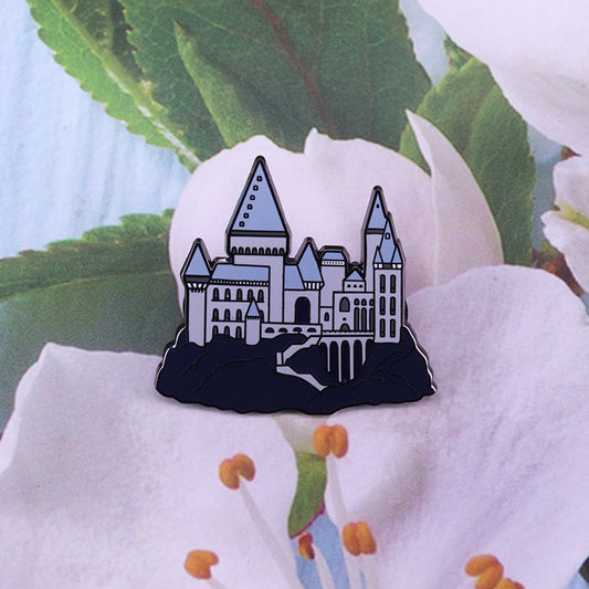 🏰 Hogwarts Castle Shades of Gray Enamel Pin | Harry Potter Inspired