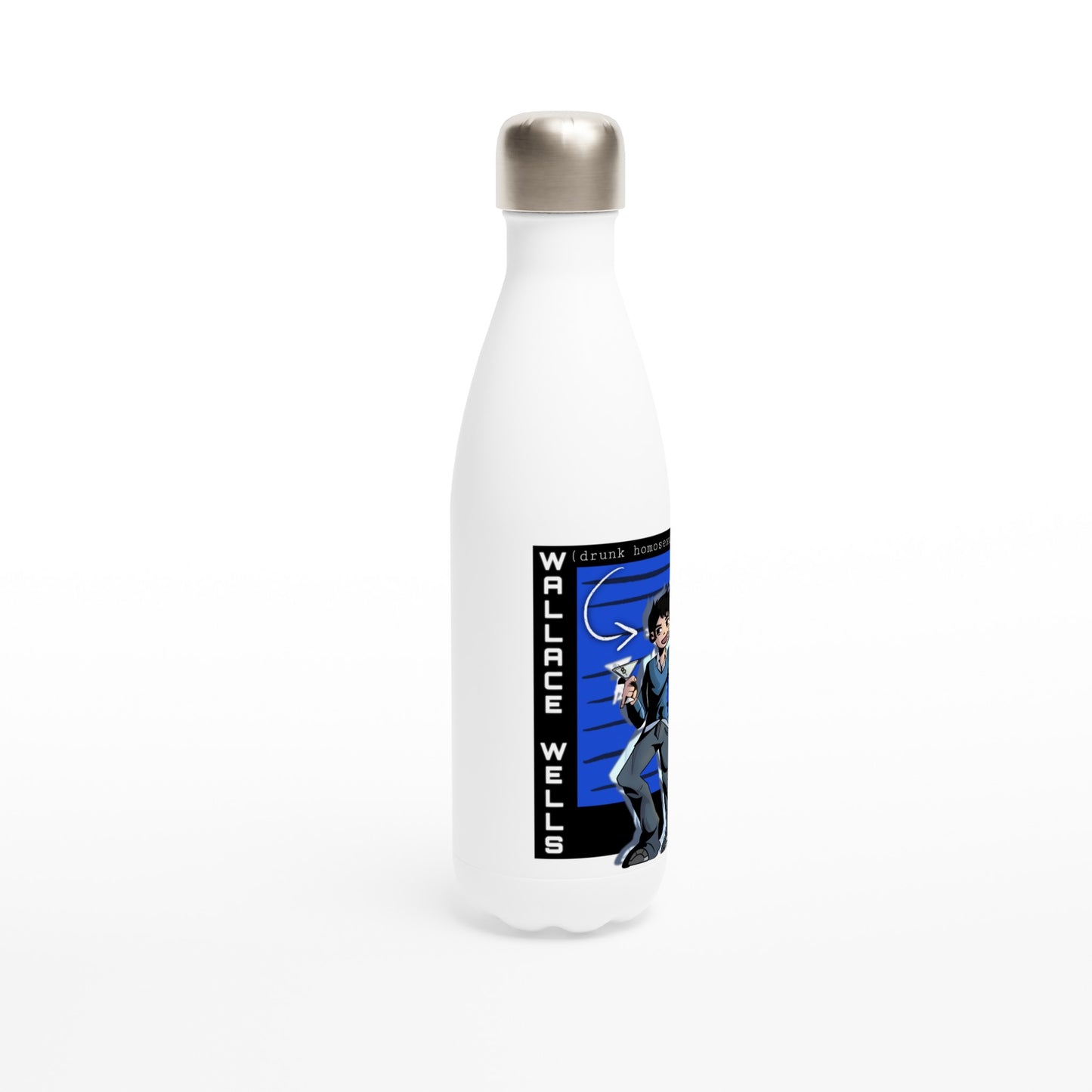 Wallace Wells-Scott Pilgrim-Premium Unisex Crewneck T-shirt - White 17oz Stainless Steel Water Bottle | Print Material | Cloeys Creation | FOR THE LOVE OF TEE-SHIRTS