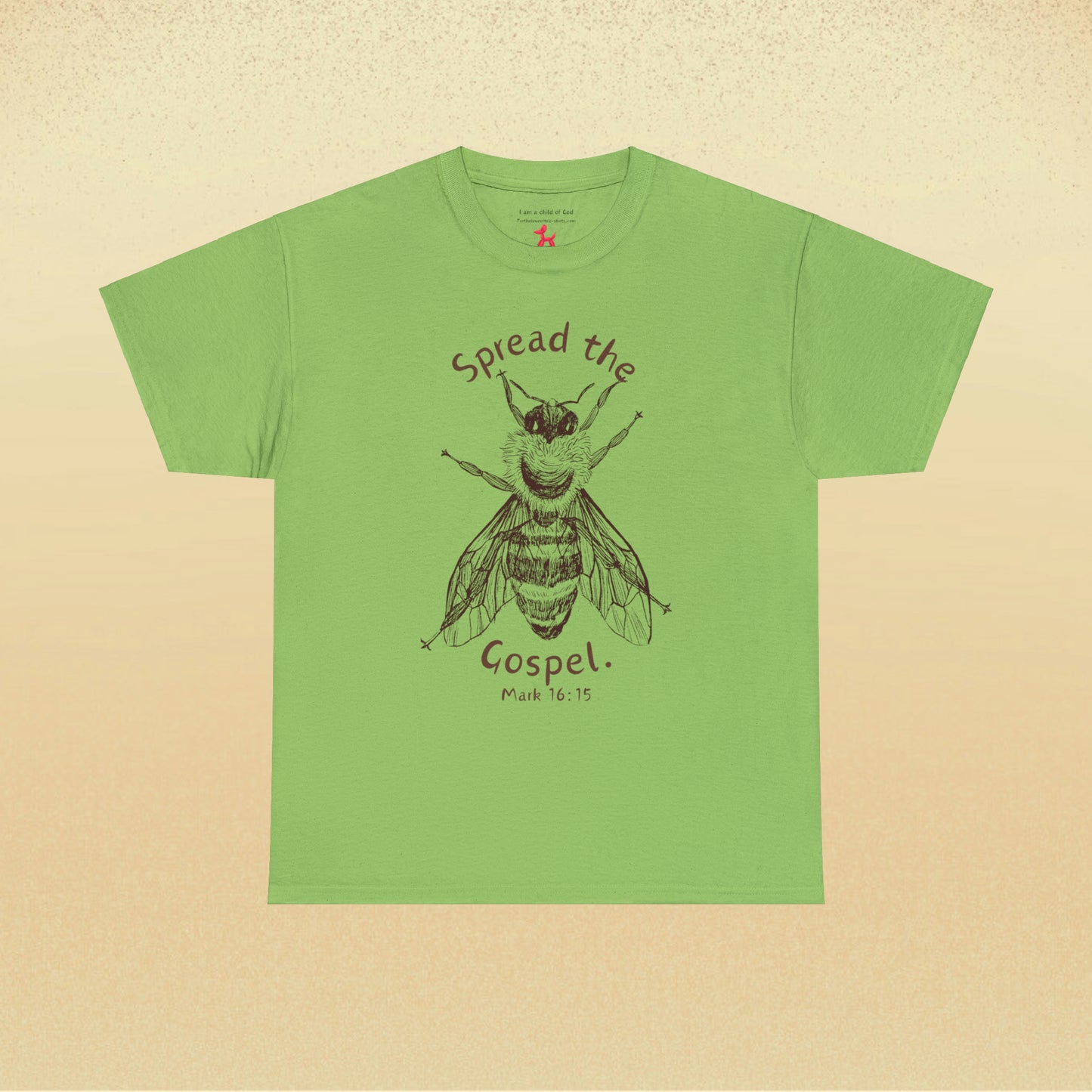 Christian Apparel: Spread the Gospel with Mark 16:15 Bee Graphic