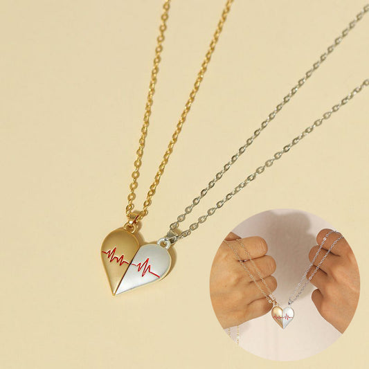 Heartbeat Magnetic Heart Necklace Love Couple Jewelry