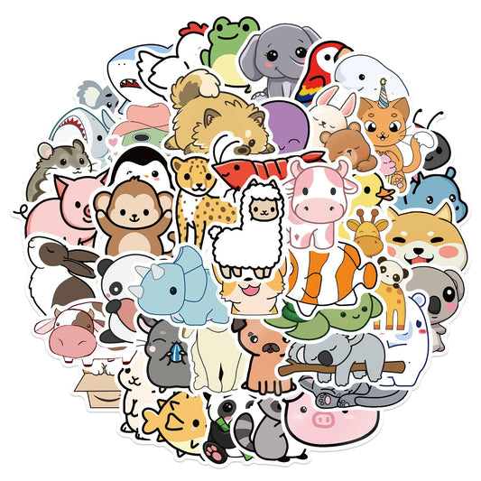 🐾 50 Adorable Animal Adventure Sticker Set | Cute Creatures for Every Mood