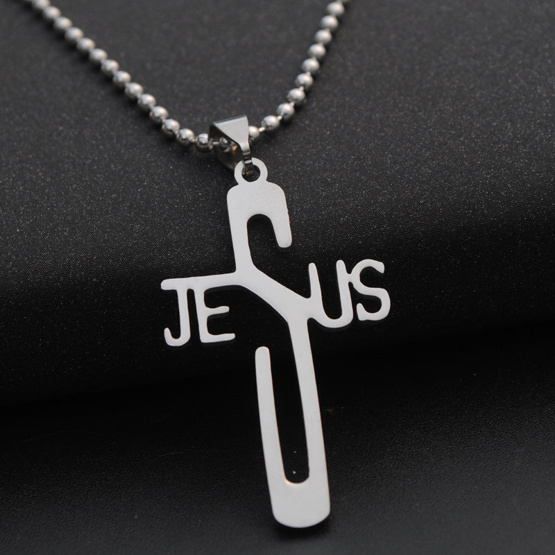 Stainless Steel Necklace Pendant Personality Cross