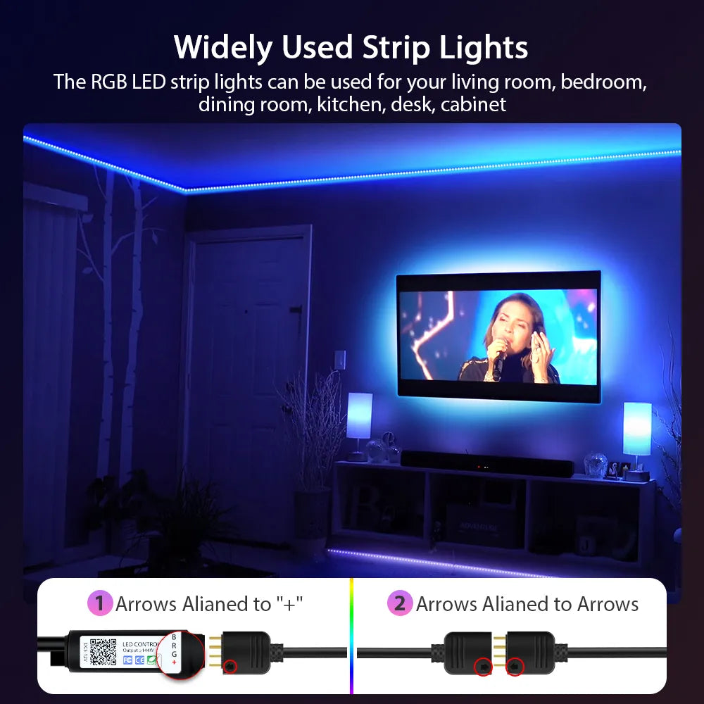 LED Strip Lights RGB 5050 ,5V 1M-30M,16 million colors, RGB , Led Strip Lighting Music Sync, Color Changing for Party Home