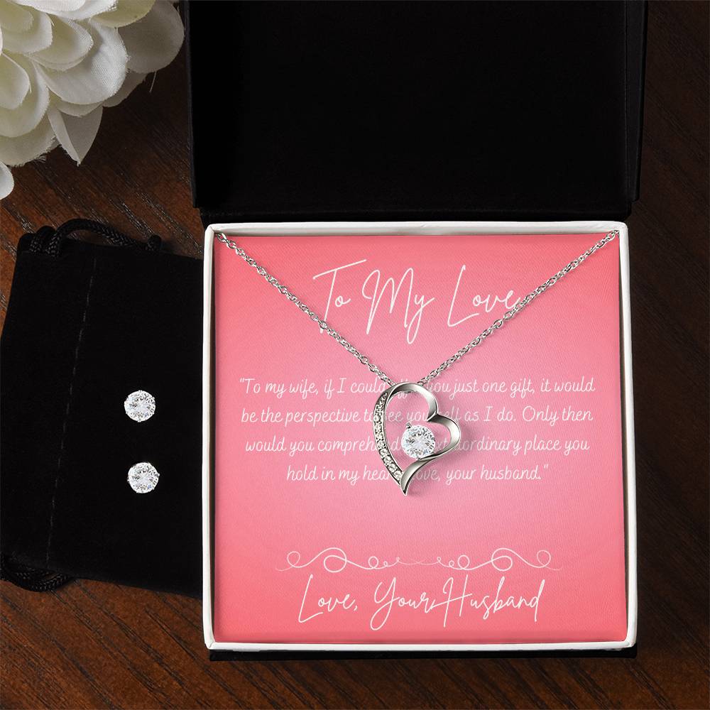 Forever Yours: Necklace and Earring Bundle for My Beloved Wife