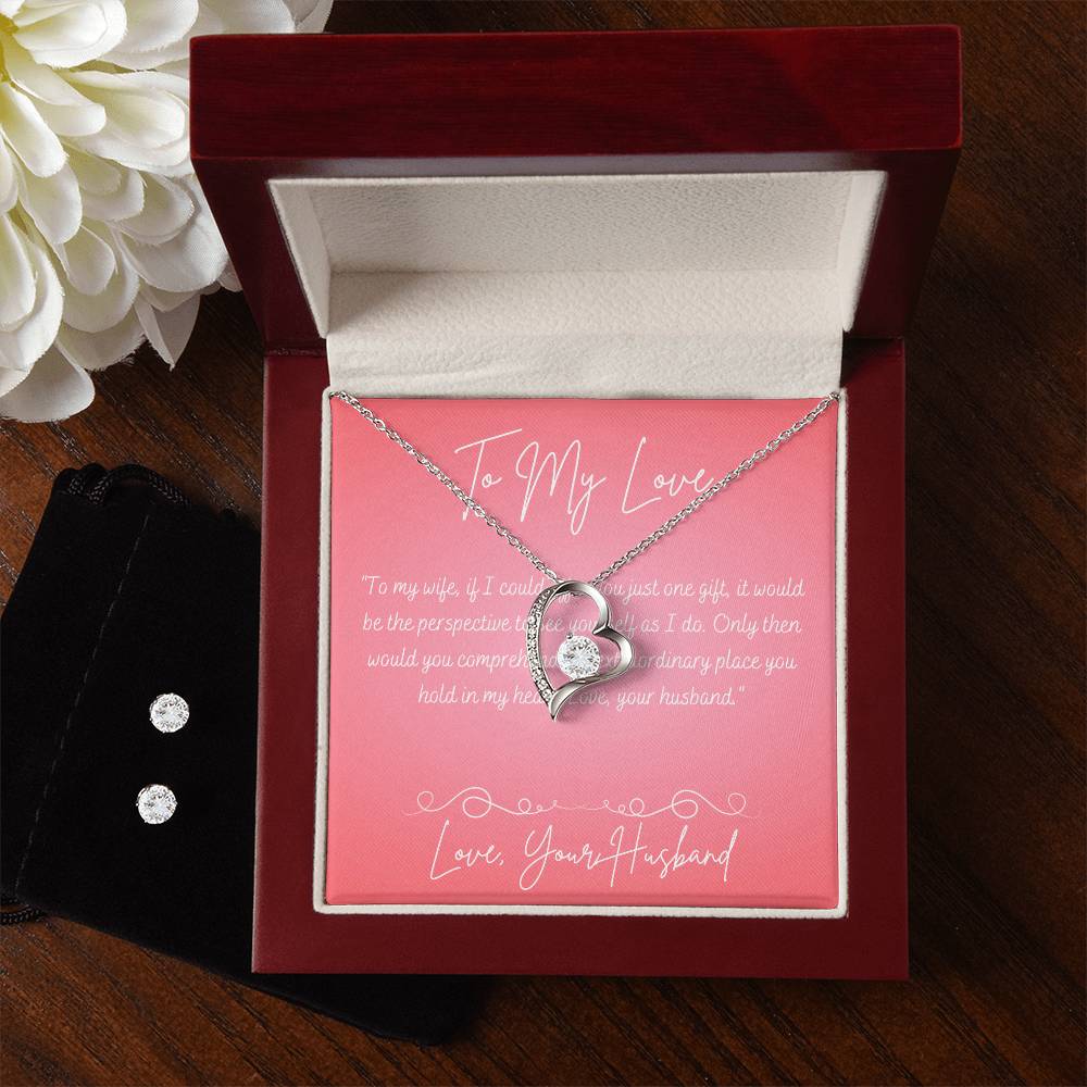 Forever Yours: Necklace and Earring Bundle for My Beloved Wife