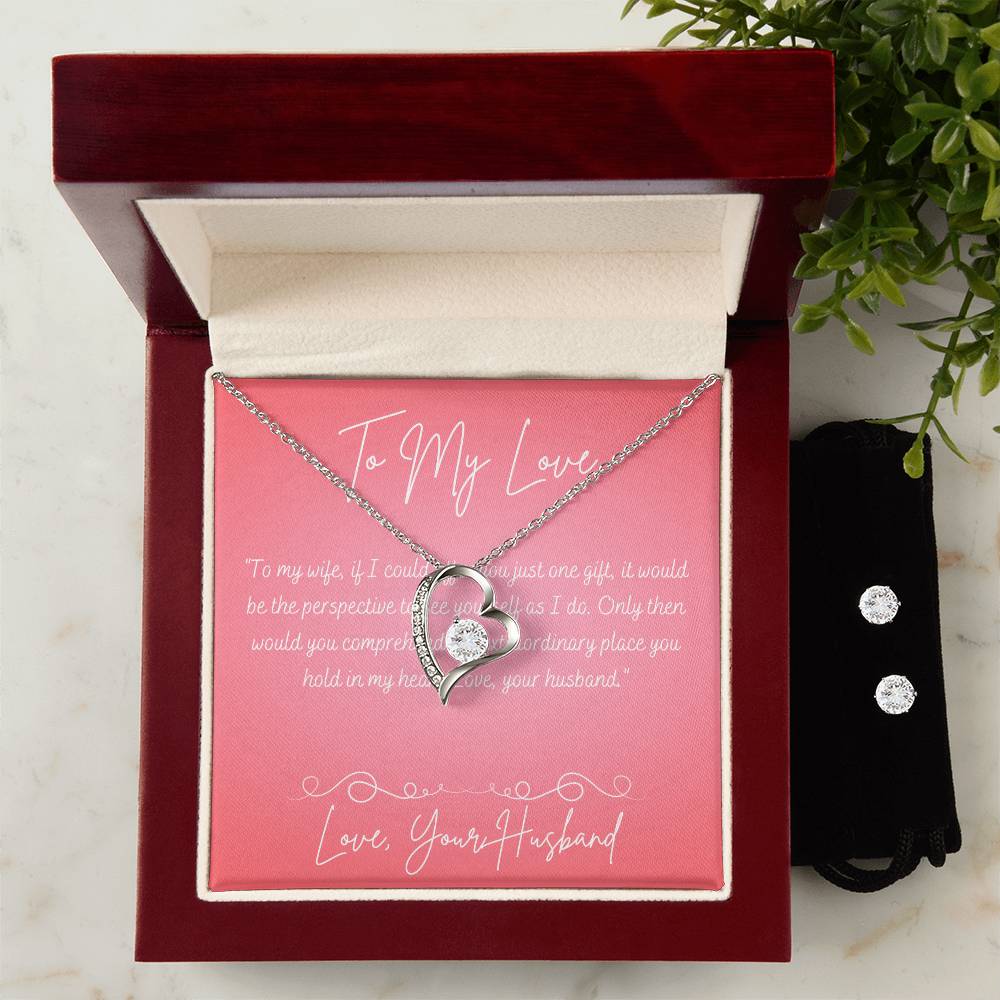 Forever Yours: Necklace and Earring Bundle for My Beloved Wife