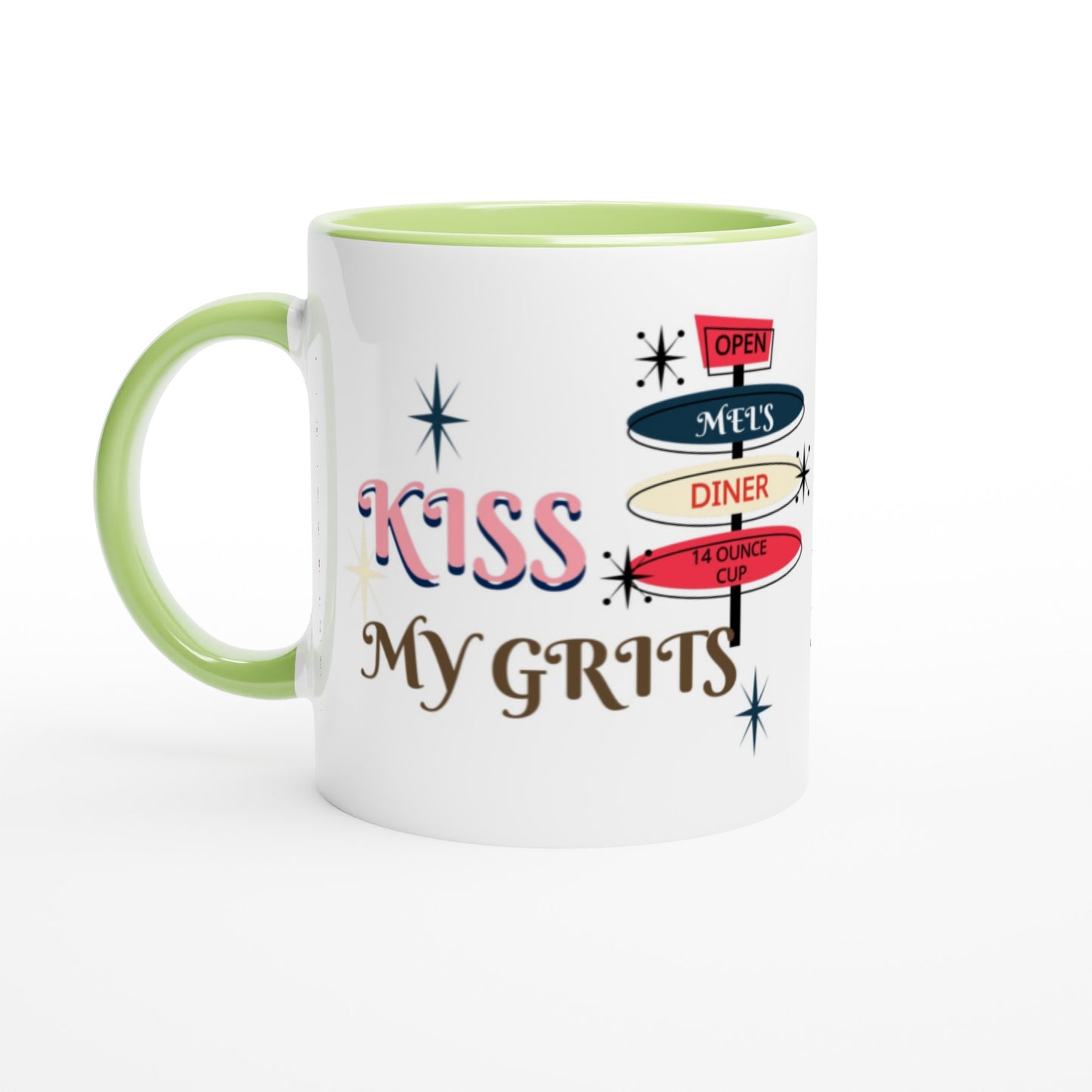 Kiss My Grits * Alice- Mel's Diner-Taza de cerámica blanca de 11 oz