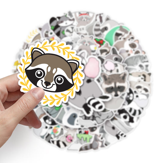🦝 50 Raccoon Stickers | Cute and Expressive Vinyl Decals