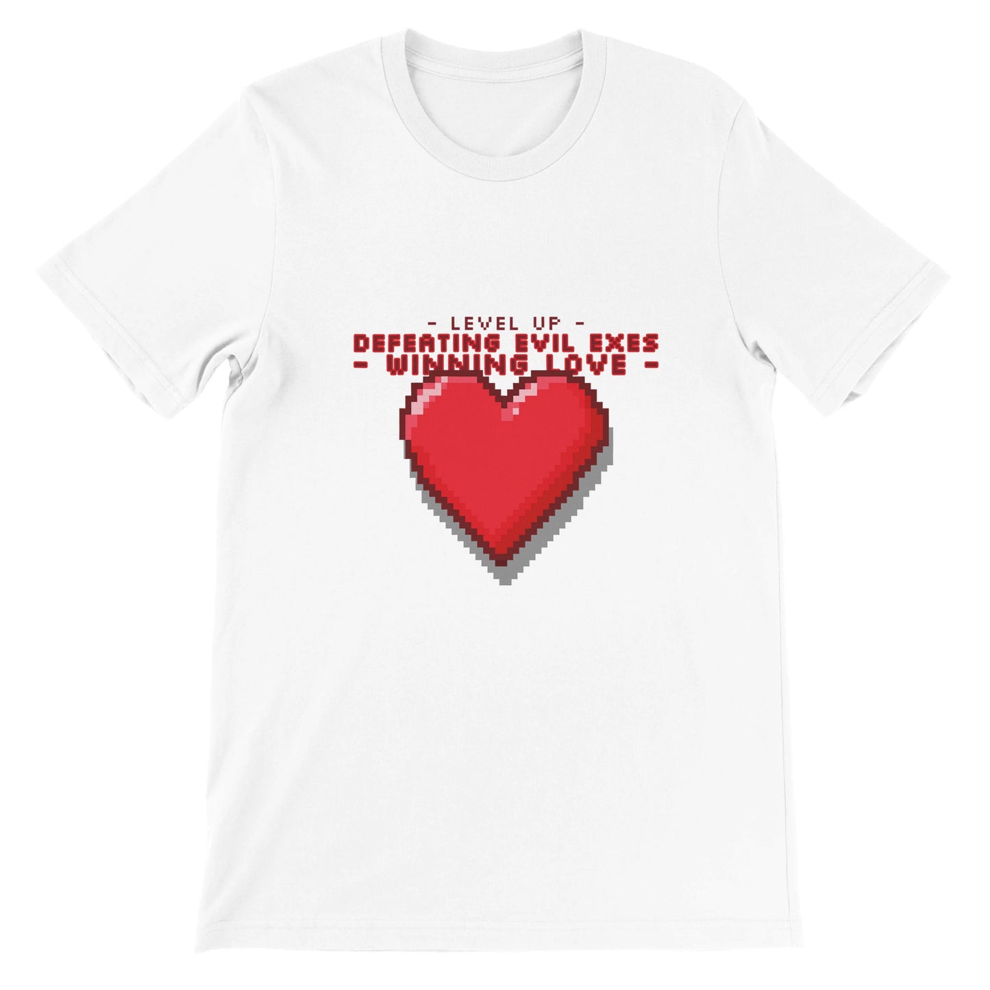 Scott Pilgrim Defesting evil Exs- heart-Premium Unisex Crewneck T-shirt | Print Material | Cloeys Creation | FOR THE LOVE OF TEE-SHIRTS