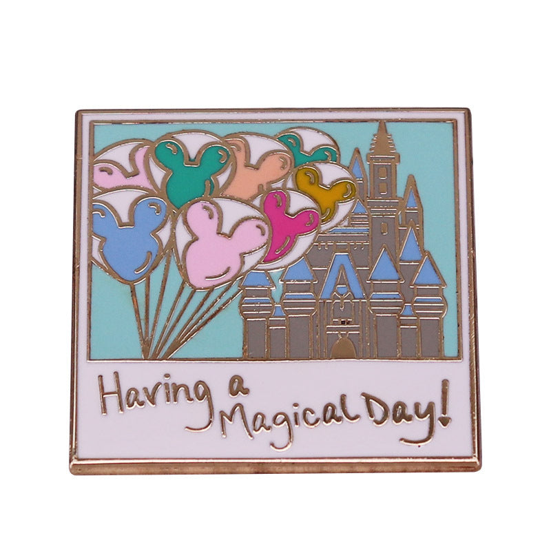 🏰 Cinderella Castle Mickey Balloons- Have a Magical Day Enamel Pin | Fairytale Fantasyland Inspired