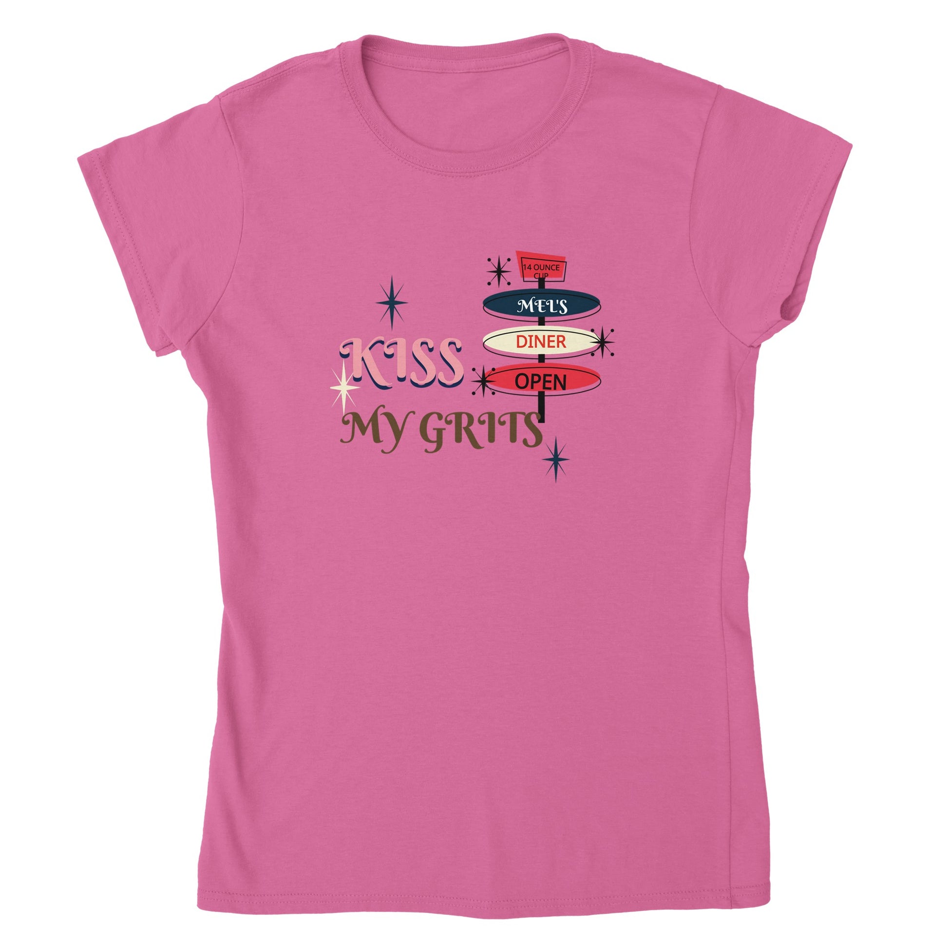 Kiss My Grits * Alice- Mel's Diner- Classic Woman's Crewneck T-shirt | Print Material | FOR THE LOVE OF TEE-SHIRTS