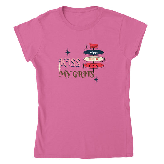 Kiss My Grits * Alice- Mel's Diner- Classic Woman's Crewneck T-shirt | Print Material | FOR THE LOVE OF TEE-SHIRTS