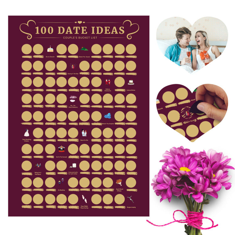 100 Things Between Couples Scratch Poster
