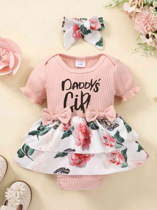 DADDY'S GIRL Floral Bodysuit Dress