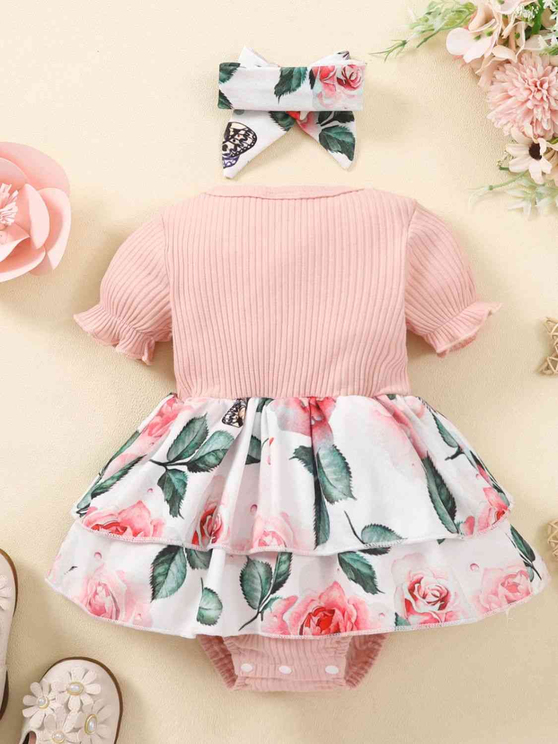 DADDY'S GIRL Floral Bodysuit Dress