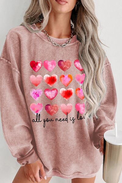 ALL YOU NEED IS LOVE Heart Sweatshirt