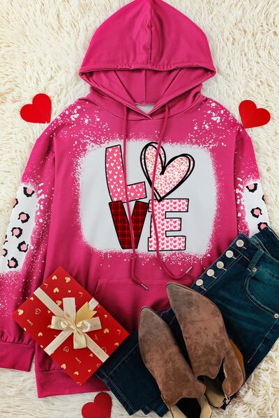 LOVE Heart Drawstring Hoodie