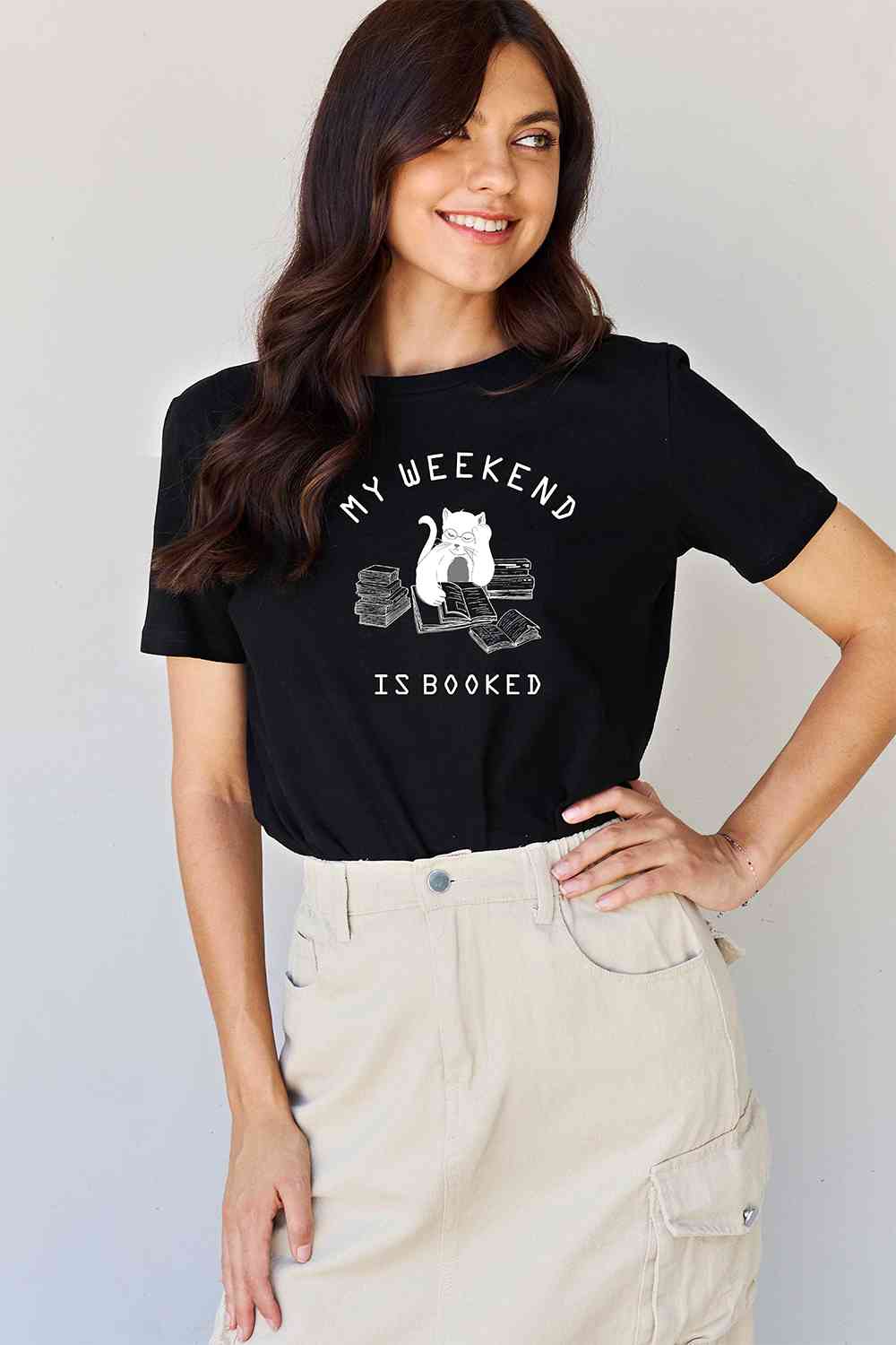 MY WEEKEND IS BOOKED TEE – Purr-fectly Cozy and Cat-tastically Cute!