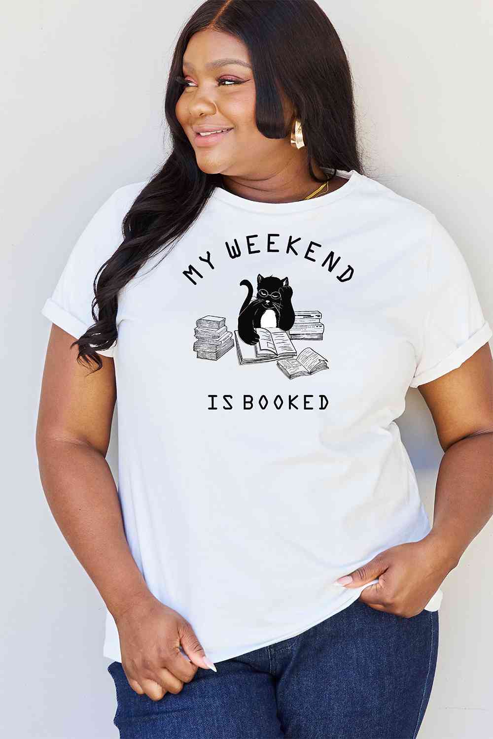 MY WEEKEND IS BOOKED TEE – Purr-fectly Cozy and Cat-tastically Cute!