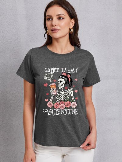 ☕ Coffee is My Valentine Tee – Sip, Sip, Hooray for Love! 💀❤️☕