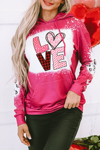 LOVE Heart Drawstring Hoodie