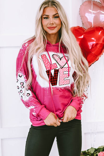 LOVE Heart Drawstring Hoodie