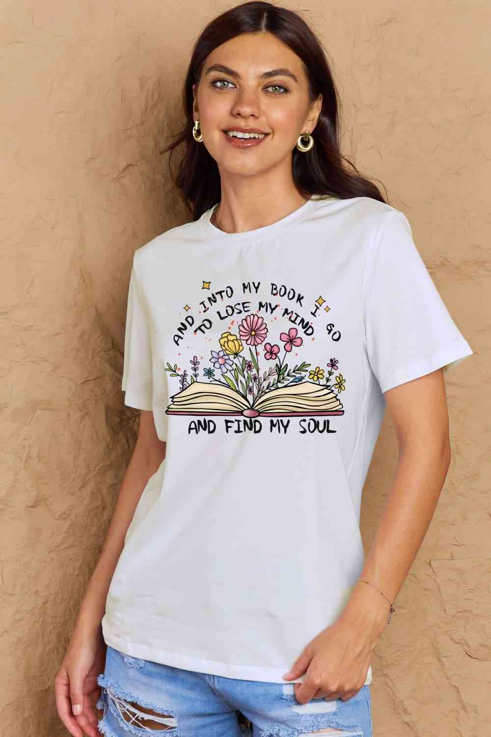 Book & Flower Tee – Lose Your Mind, Find Your Soul in Style!