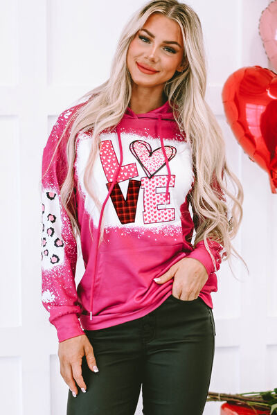 LOVE Heart Drawstring Hoodie